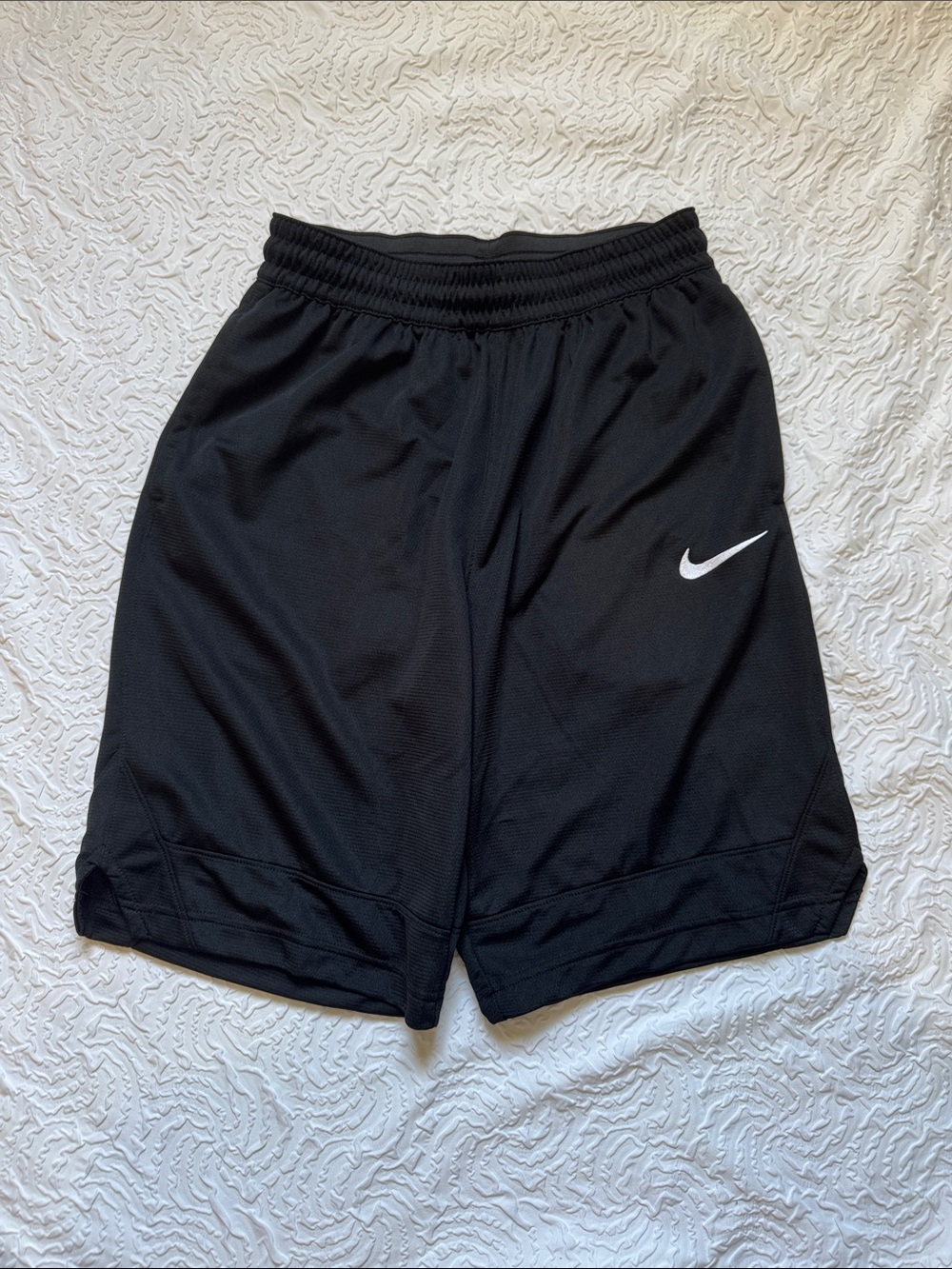 Nike Black Athletic Shorts with White Swoosh